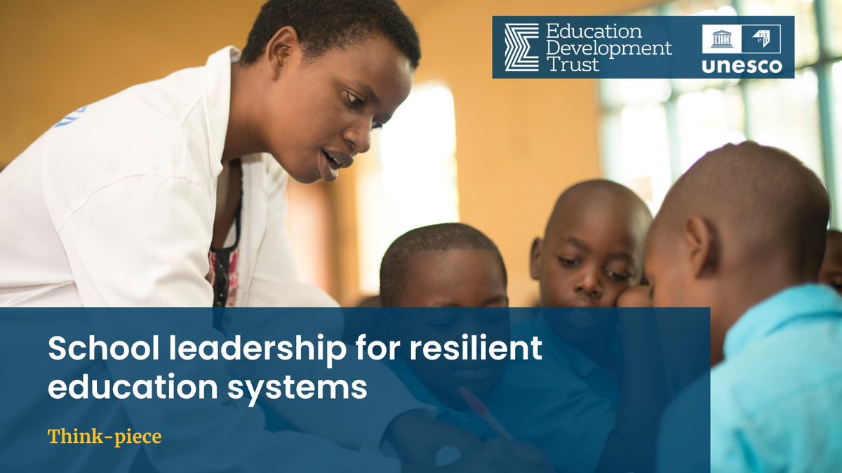 IIEP_UNESCO's tweet photo. Our 🆕 think-piece with @EdDevTrust considers how #education leadership might be strengthened in crisis settings.

It features 3 case studies of collaborative #leadership networks &amp; their role in responding to #COVID19.

Download now: https://t.co/xRHjv4Zu7g

@BLF_Rwanda #DRRDay https://t.co/tZ280aKUfA