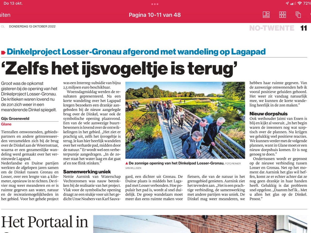 ArendtenB's tweet photo. Opening Herinrichting Dinkeldal Zuid; Eén van de mooiste projecten ooit, waar ik aan mee mocht werken. Het is al heel mooi, maar het wordt er de komende jaren alleen maar mooier. @GemeenteLosser @Vechtstromen @ProvOverijssel @staatsbosbeheer @TWW_Oldenzaal https://t.co/8bLjk92l9C