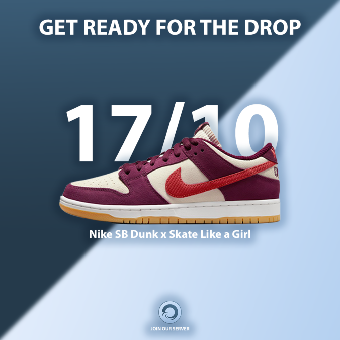 OceanSnkrs's tweet photo. ⚠️Skate Like a Girl x Nike SB Dunk Low⚠️

Would you like to receive 10 accounts?🤩

📋Rules:

👍Follow @OceanSnkrs 
💙Like &amp; Retweet
👥Tag 3 friends

💙End in 72h, get ready for this drop with us💙

🌊If u want, join our server discord for more info🌊
https://t.co/SAnU8d4tDZ https://t.co/X6EjEsOUpN