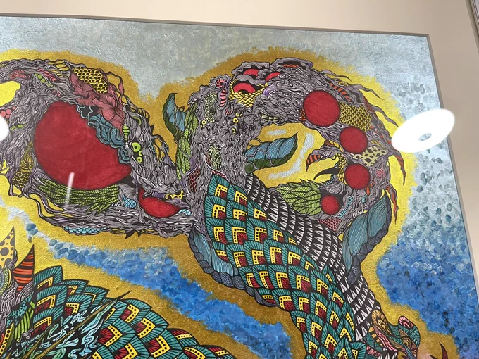 県美術展、入選の作品を引取りに行ってきました。活動資金難のために早くも販売します。よろしくお願い致します!タイトル:大海龍の邂逅価格:¥200,000+別途送料サイズ:990mm×760mm(額サイズ込み)#小林優太#栃木県#宇都宮市#画家#絵画#絵 