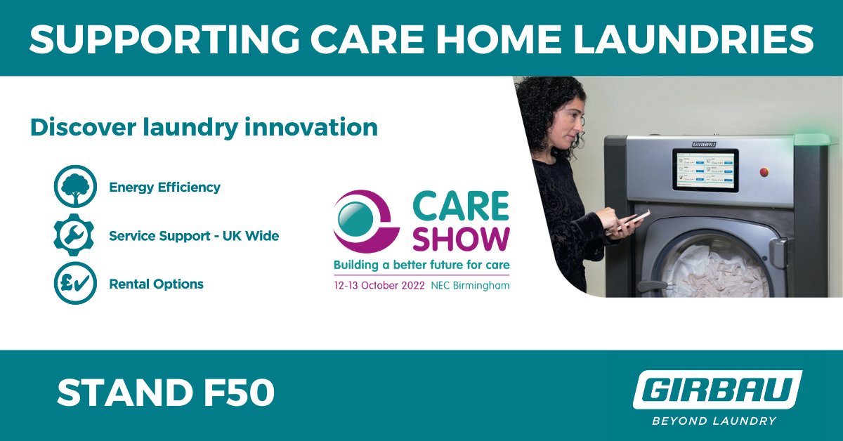 Day 2 of the <a href="/CareShow/">Care Show</a> at the NEC, Birmingham today. Visit us on Stand F50 to discover the latest in laundry innovation, energy saving and our specialised support for care homes nationwide. careshow.co.uk