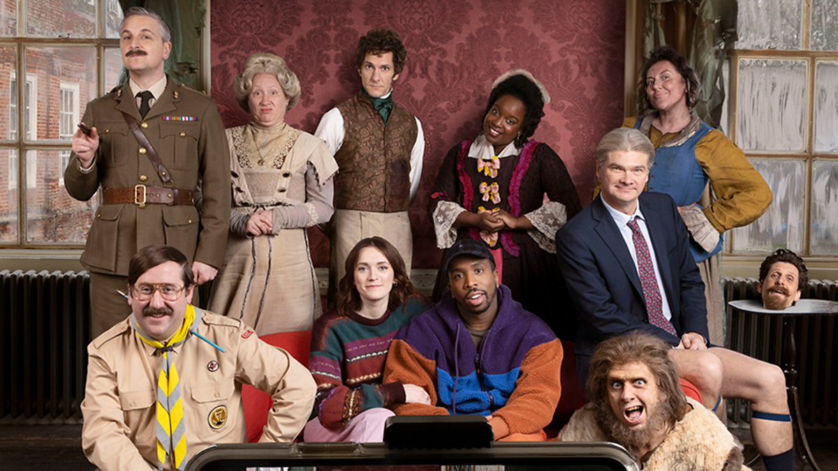 Hands up if you're staying in with a take-away in front of the tele tonight *HAND SHOOTS UP* Why not get some ghoulish laughs by tuning into #Ghosts starring the hilarious Simon Farnaby and <a href="/lollyadefope/">lolly</a> #ideal