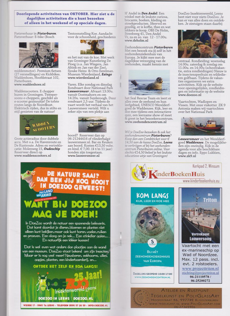 dasjagoud's tweet photo. #Herfstvakantie
Alle #Uittips staan in de #Uitagenda Dasjagoud
Leuker kunnen we het niet maken, wel makkelijker...
#Concerten #Wadlopen #Varen #routes #Restaurants #Kunst & #Cultuur #regio #Groningen
https://t.co/3MazpiFBdT https://t.co/EBPzTjrtKN