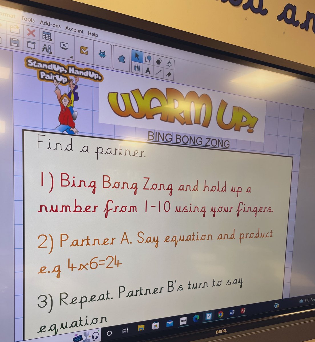 CORPUS1275's tweet photo. Warm Up in Y6 Maths today - Bing Bong Zong #multiplicationfacts #timestables ๐งฎ โ๏ธ https://t.co/9vR3I0dX1X