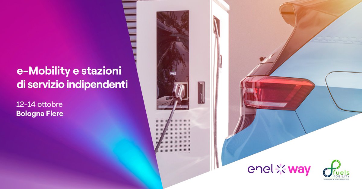 Le aziende di #FuelsMobility
📌 Oggi a BolognaFiere per Fuels Mobility, @EnelXWay incontrerà i gestori di pompe di benzina per parlare loro di tutte le loro soluzioni di ricarica per la mobilità elettrica ➡️ Scopri di più sul mondo #EnelXWay: bit.ly/3SRwpZ2 
#eMobility