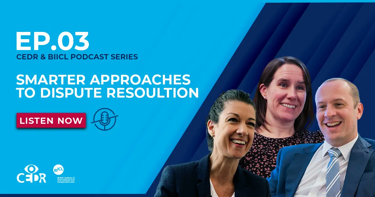BIICL and <a href="/cedrsays/">CEDR</a> have collaborated on a new podcast series on smarter approaches to dispute resolution. Ep.  3 is now available featuring Guy Pendell @guyplawyer, Lauren McGuirl @CEDRsays and Sapfo Constantatos @stanchart
Listen now:  buff.ly/3yA7P6R