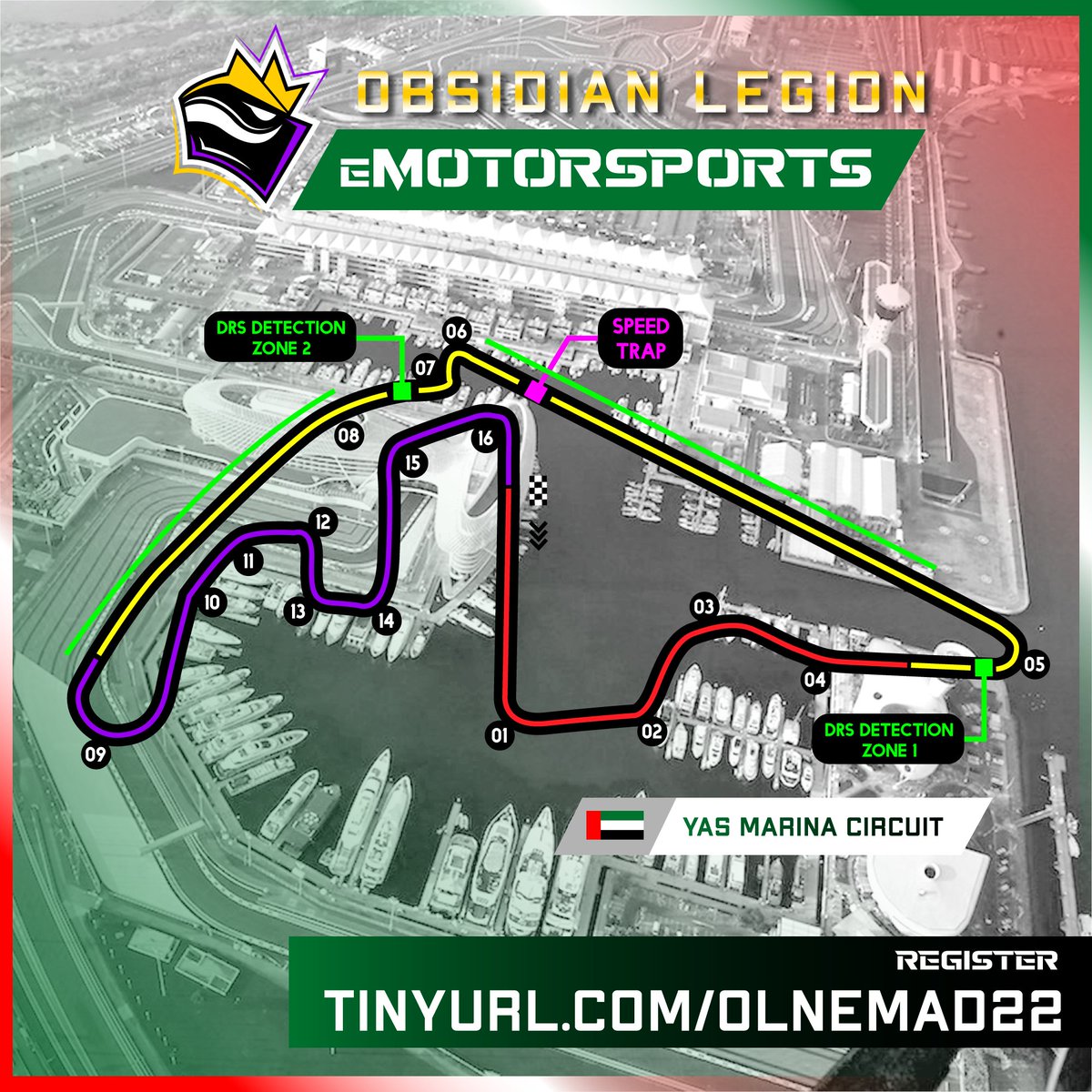 OLNSG's tweet photo. Our 2nd race in #F122game takes us to the Yas Marina Circuit!

💰 Cash prize pool of 300 SGD! Podium places and fastest lap!

➡️Register: https://t.co/itTmyaFfzb
❌Registration closes: 20th October, 2359hrs

❓Handbook can be found in bio link!
❓Dm us if you have any questions! https://t.co/IdsmMkiyjF