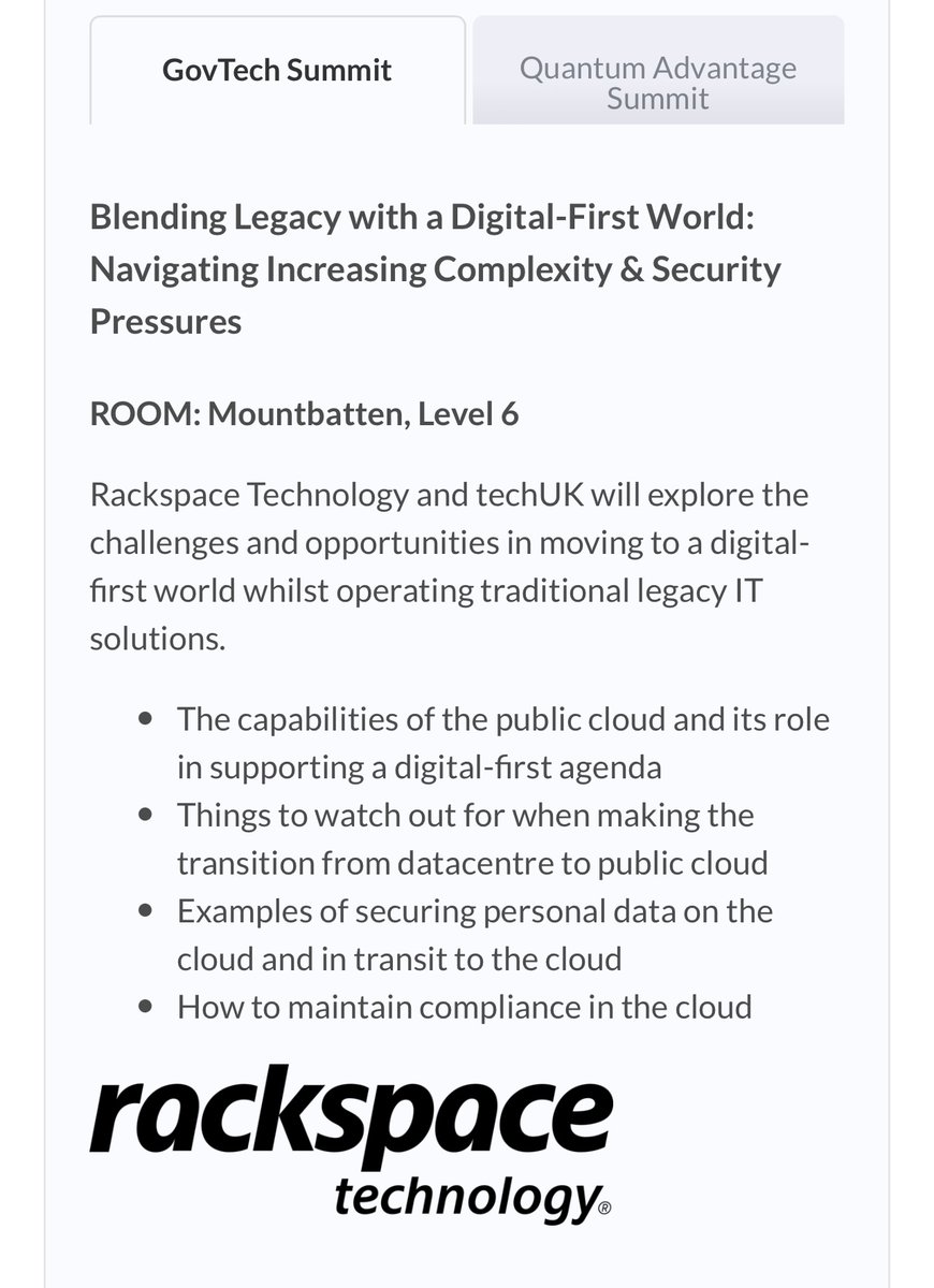 Rackspace_EMEA's tweet image. We are at #GovTech22 in the QEII Centre all day! #NowOn Keynote Panel on #ethics in #technology with @Edwina_Dunn @_RowlandDJ @HelenMargetts and Kurt Roosen. 
Catch our security team on stage at 11.30am! 🔐
@GovNetTech