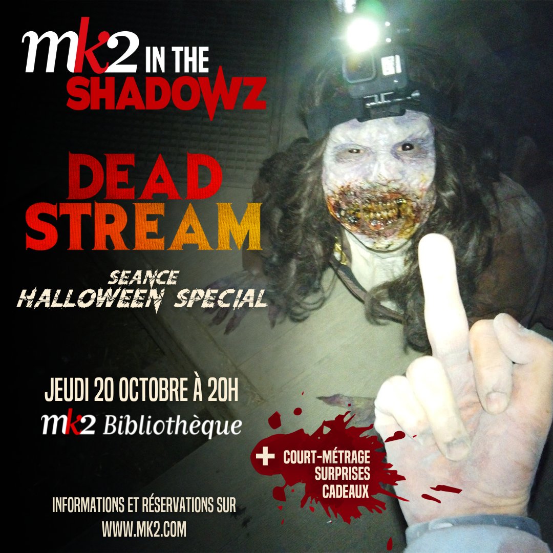 shadowzvod's tweet image. Séance #Halloween mk2 in the #Shadowz ! 🎃🎬 

Venez découvrir en avant-première #DEADSTREAM, terrifiant tour de train fantôme entre Blair Witch et Evil Dead ! Et des petites surprises vous attendent avant la séance. 😉

infos et réservations 👇
mk2.com/evenement/mk2-…

@mk2