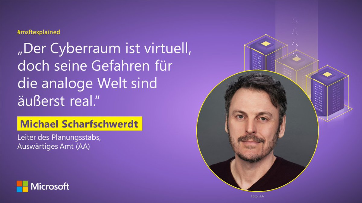 MicrosoftBerlin's tweet photo. Die Herausforderungen im Cyberraum lassen sich nur gemeinsam von Politik, Wirtschaft und Gesellschaft lösen. 🤝 Auf der #Cybersecurity EXPLAINED Konferenz am 20. Oktober sprechen wir dazu mit @planungsstab: 
https://t.co/ob1Ponnfcn 
#msftexplained https://t.co/FM5A2cB98S