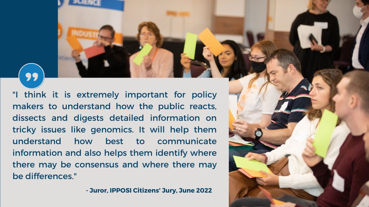 IPPOSI's tweet photo. Jurors really wanted to ensure that their voice was heard. Today, they appear before the National Steering Group for Genetics and Genomics to share the verdict, including an appeal for more public engagement around ‘tricky’ health topics. Further info here https://t.co/vVtG0lqpN3 https://t.co/25LD5CeJNn