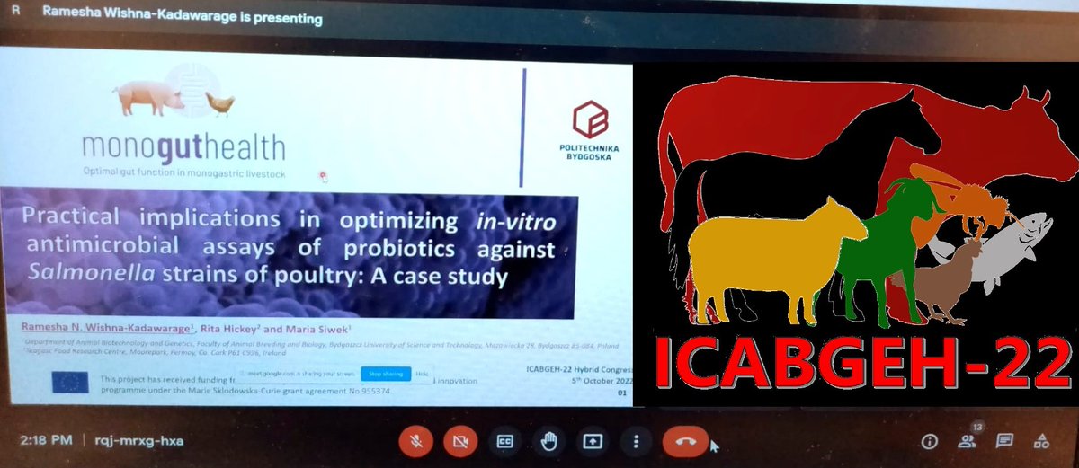 MonoGutHealth (@monoguthealth) on Twitter photo . <a href="/RameshaNirmali/">Ramesha N. Wishna-Kadawarage</a> (ESR3) delivered an oral presentation about the practical implications in performing antimicrobial assays at the 6th International Congress on Domestic Animal Breeding Genetics and Husbandry conference 2022
<a href="/MSCActions/">Marie Skłodowska-Curie Actions</a> #H2020 #scicomm . <a href="/RameshaNirmali/">Ramesha N. Wishna-Kadawarage</a> (ESR3) delivered an oral presentation about the practical implications in performing antimicrobial assays at the 6th International Congress on Domestic Animal Breeding Genetics and Husbandry conference 2022
<a href="/MSCActions/">Marie Skłodowska-Curie Actions</a> #H2020 #scicomm