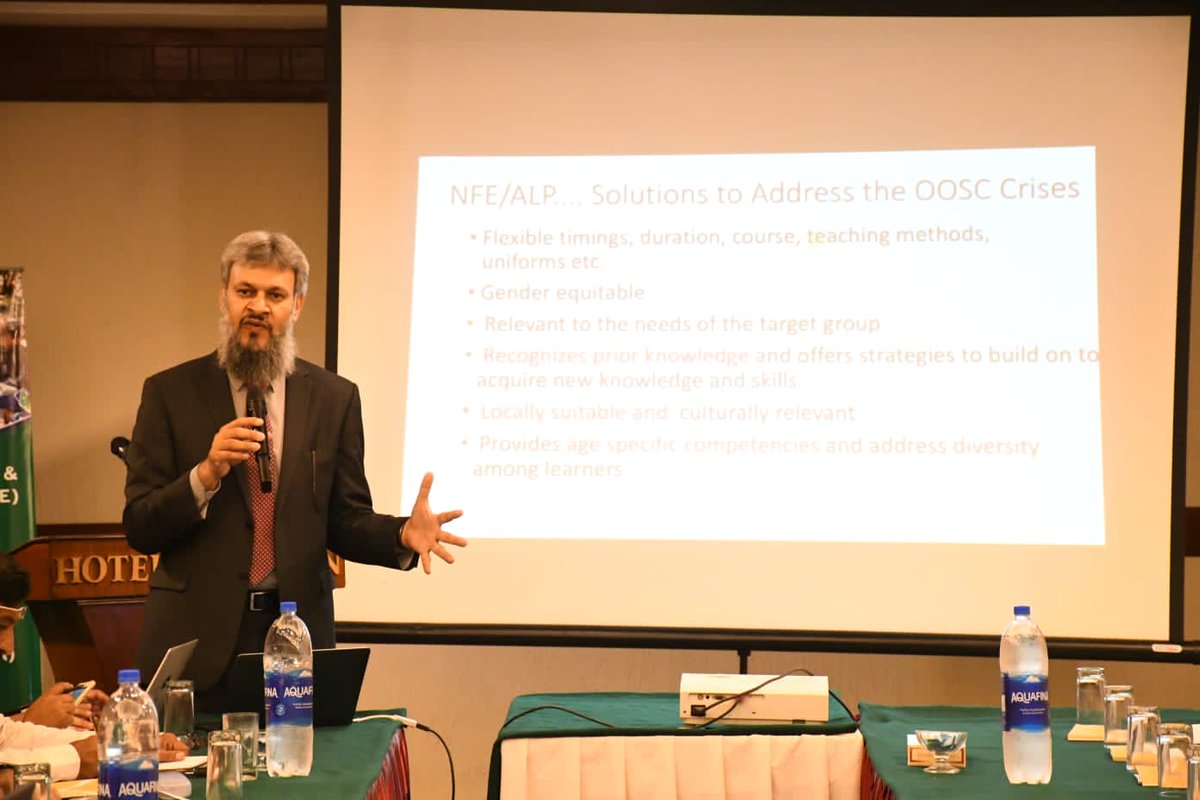 AqalJica's tweet photo. Mr Abid Gill, DCA JICA-AQAL sharing vision & accomplishments of AQAL phase I&II at the 'Literacy & NFE Task Force Meeting', in Karachi. He proposed using ALP-based remedial & catch-up programs to bridge #learninglosses occured due to #Sindhfloods.
#aqaljical #literacymatters https://t.co/G4ph0Fi2Jt