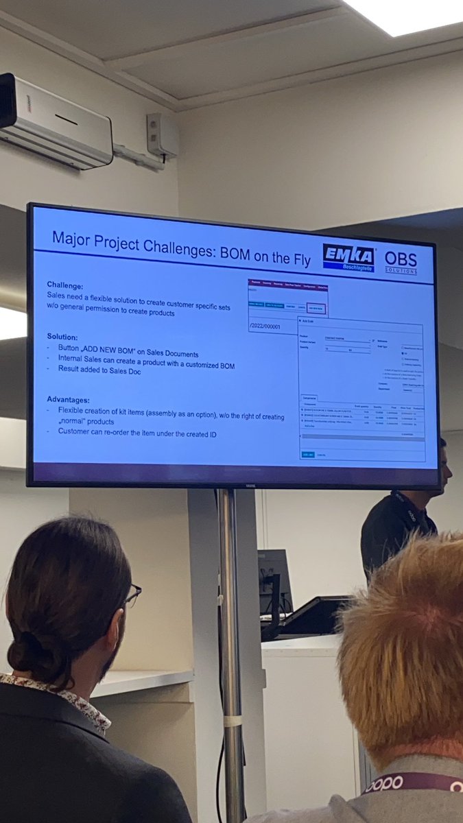 Odoo's tweet image. EMKA explained us why the « BOM » feature helped them to create kit items for their company #OdooExperience #alwaysasolution #successfulchallenge