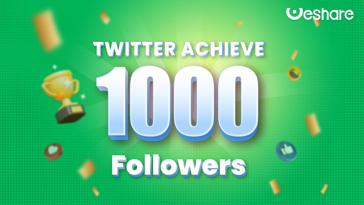AI_Polyhedron's tweet photo. Congratulations and thanks to everyone for your enthusiastic support to help us achieve the 1000-follower milestone!✨

❤🧡💛💚💙

WeShare will hold a RACE event to celebrate the achievement!🚀

🏆Daily Prizes｜No-Loss Crypto Lottery
#WeShare #DeFi #P2E #Crypto #Lottery https://t.co/5V8Bljs369
