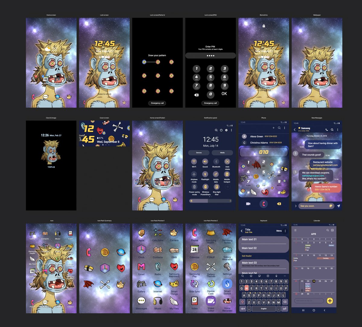 ApeAllianceOG's tweet photo. Klay Ape Club x 삼성모바일 galaxythema

#갤럭시모바일 테마에 적용될 #Zombie #디자인 샘플입니다.

파츠별, 캐릭별 여러가지 디자인으로 제작중이며, 10월중으로 업로드가 될 예정입니다.
😍기대해주세요🐵🐵

@SamsungMobile @gettyimageskorea @galaxythema
@klaytn_official @Klaytn_KR https://t.co/XmCXakt1bn