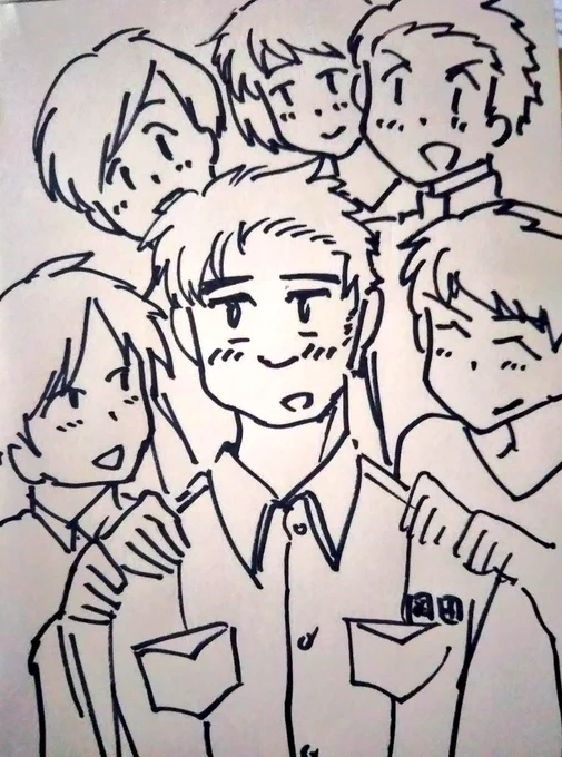 イケメンに囲まれたい岡田さん(特に意味はない絵) 