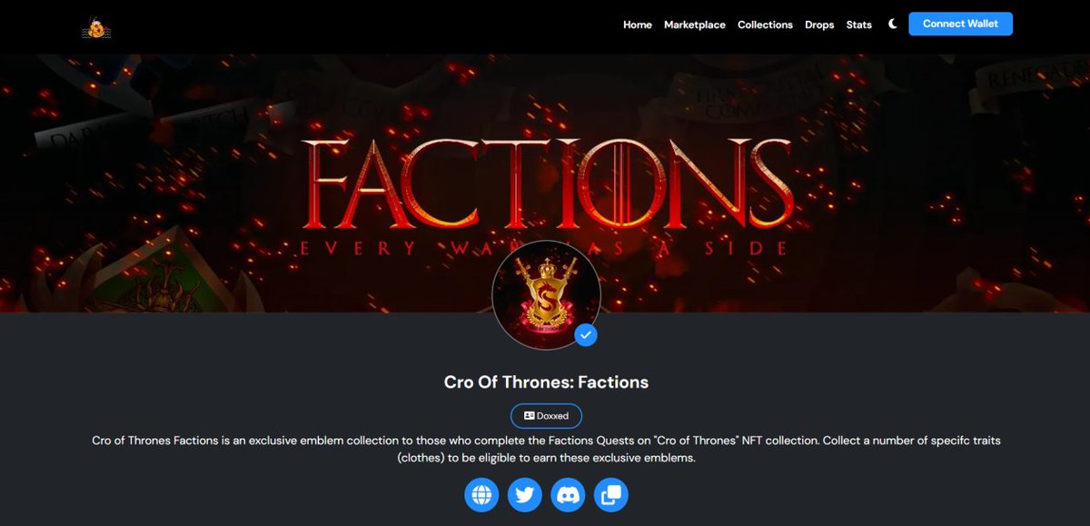 👑 Lords!
Good news to those that want to achieve their faction emblem faster 👀

10% Cashback is available to those that mint COT's from today to next friday.
If you are an Factionalized you will get 15% cashback.

GO MINT COT'S
app.ebisusbay.com/drops/cro-of-t…

#cro #ebisusbay