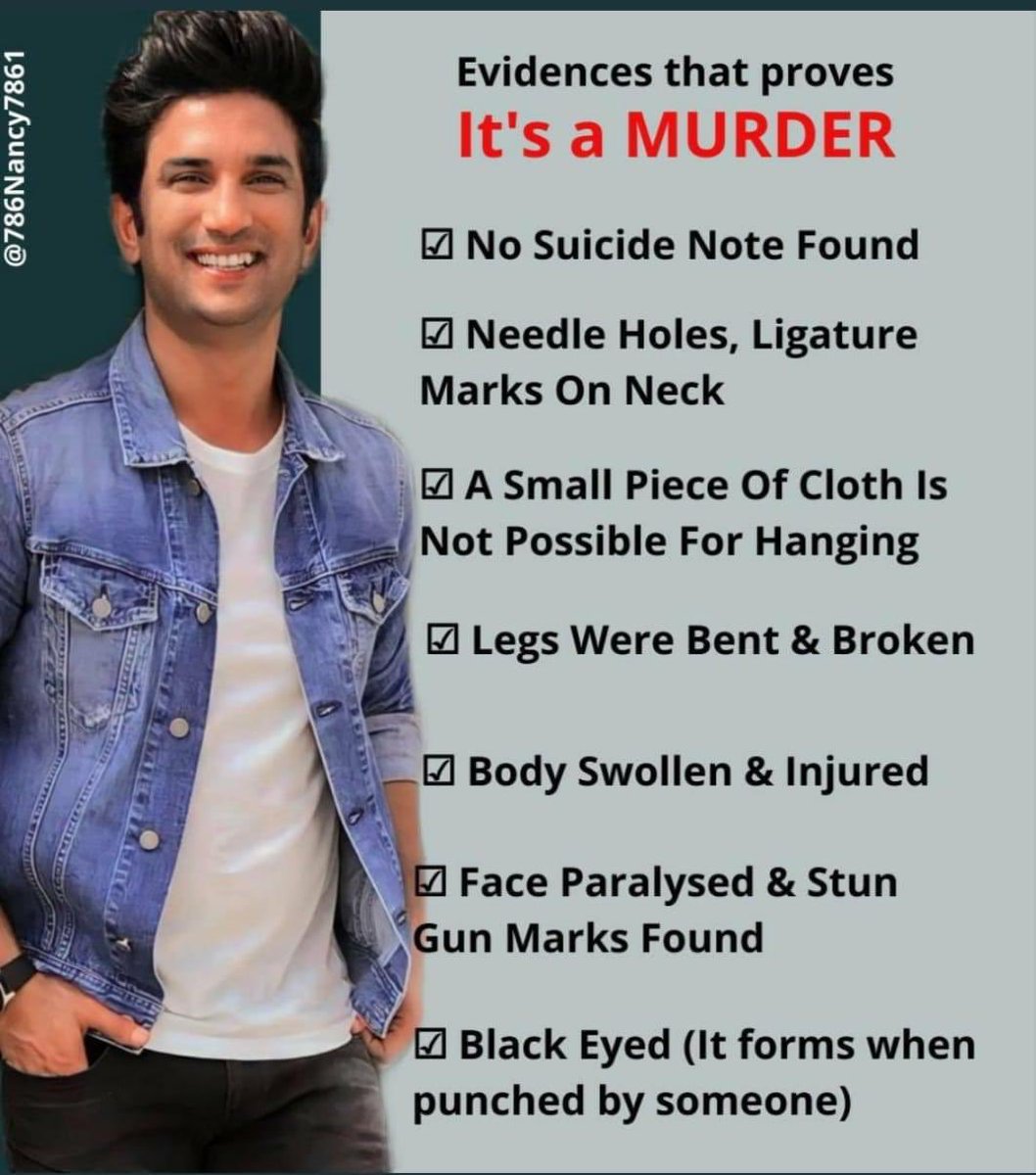 CBI SSRJustice important
CBI Justice can't be Conditional 
Your Justice seems to be Conditional 
Justice is Fundamental Right 
You seems Scared bcoz the Criminals in SSR Murder case are white coller Bollywood goons 
Thus your Impartiality Integrity and credibility goes in vain