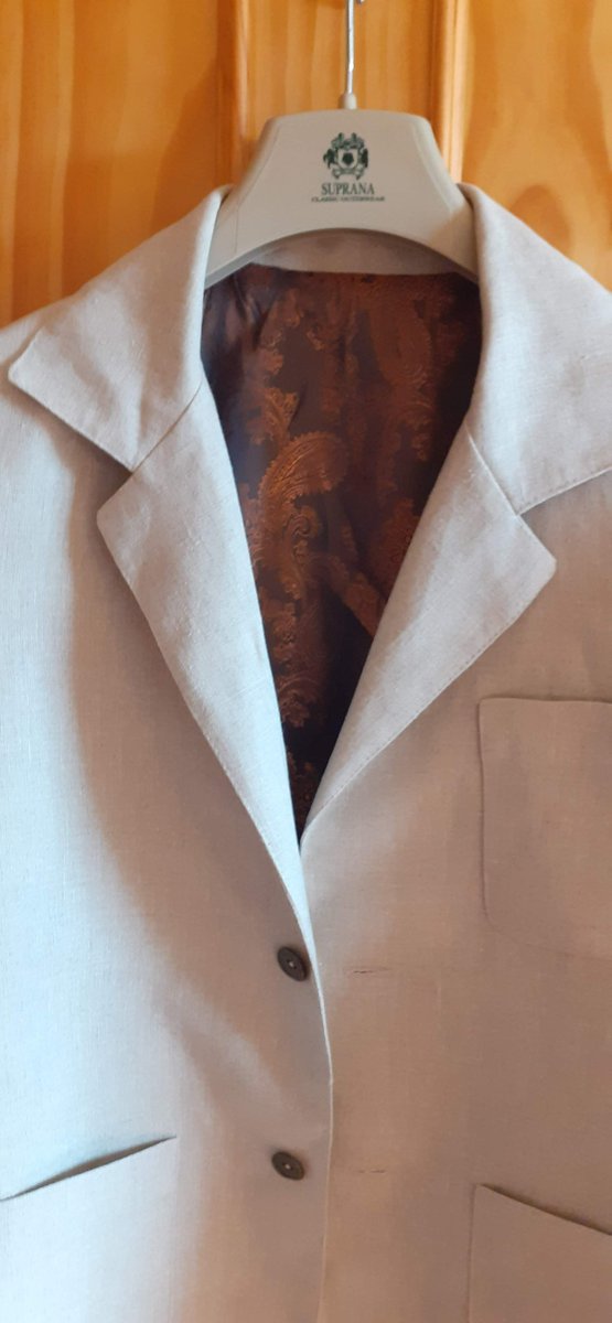 RimmerMark's tweet photo. A part lined linen jacket. My newly discovered hobby, and me thinks  - a missed vocation as a tailor. It engrosses all my faculties and ticks so many boxes for me. Working on some tailored trousers next. https://t.co/7FC4KX6vZh