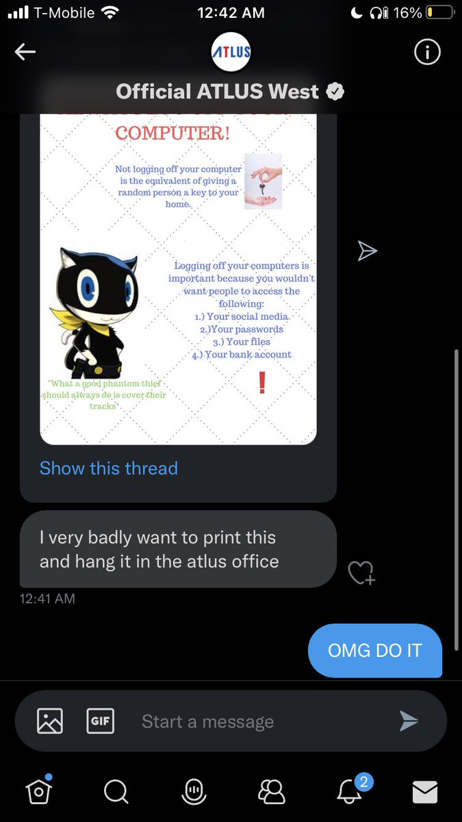 SamuraHypeGuy's tweet photo. Whoever runs @Atlus_West, you have my respect. I’m honored that something I made when I was like 16-17 will be recognized. https://t.co/fFGDdyatKa