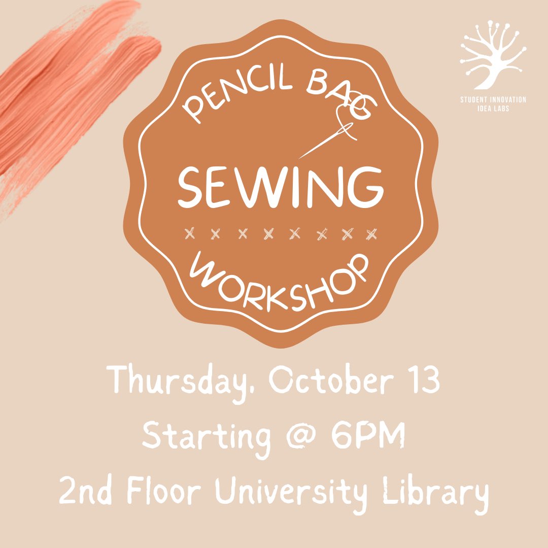 siilcpp's tweet image. Want to learn how to sew something functional? Drop by our next BMG event tomorrow (Oct 13) at the Maker Studio on the second floor of the library at 6 PM to learn step by step how to use our sewing machines to make a pencil bag!
RSVP: mybar.cpp.edu/event/8429337