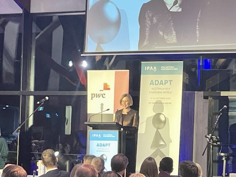 IPAAACT's tweet photo. Congratulations to the 2022 IPAA National Fellows who were announced by our National President, Professor Renée Leon PSM FIPAA, last night at our official conference dinner. Details of this years recipients can be found here https://t.co/DKzdhUxG62
#IPAA2022Conference https://t.co/U1TzteoxT2