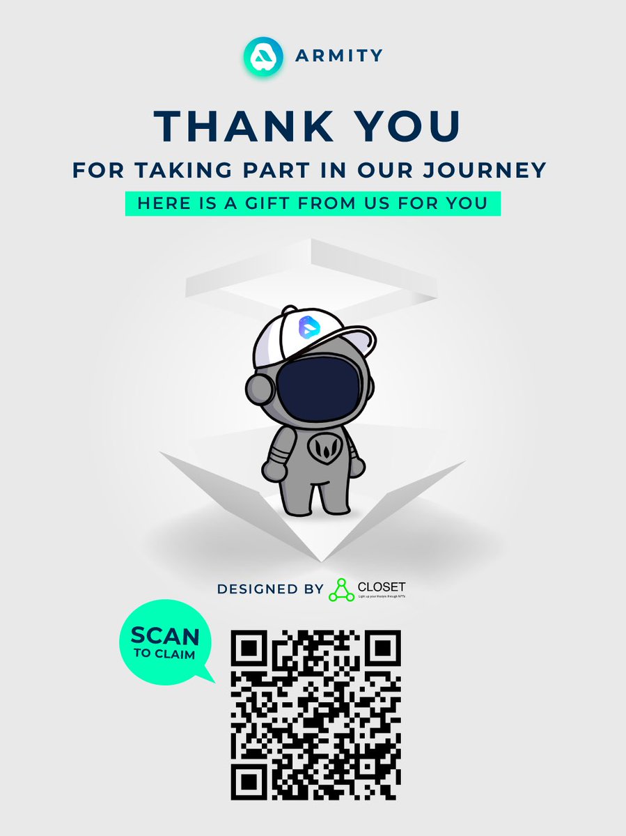 Hello players!

We would like to thank you, the testers, for the feedback and for helping us develop Armity app. While we are still working hard to deliver a better app, here is a gift from us for you. Just scan the QR code below through the app!

Hope you enjoy it. #Armity