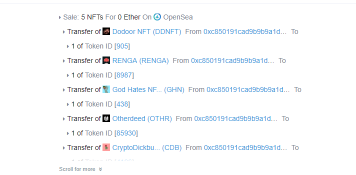 Metalytics's tweet photo. How in the FUCK does @opensea let 5 expensive @nfts be sold for 0 ETH???  What in the fuck....this is fucking grand theft #opensea #nfts #help #wtf https://t.co/sNHkZfLIJe