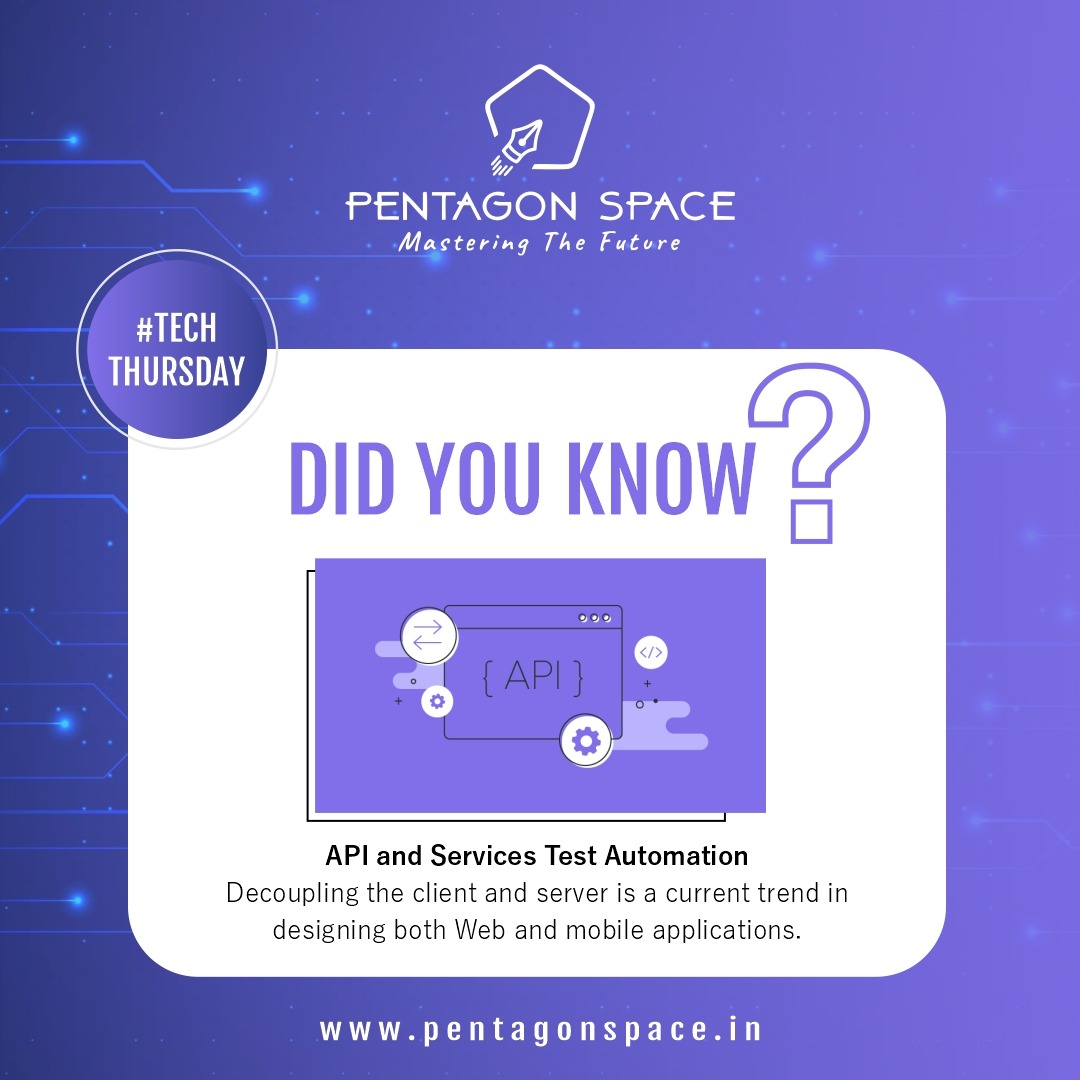 pentagon_space's tweet photo. API and Services Test Automation
Decoupling the client and server is a current trend in designing both Web and mobile applications.
.
.
#pentagonspacebangalore #pentagonspace #API #testing #client #Server #webapplication #application #java #python #masteringthefuture https://t.co/EZH1wzHWj5