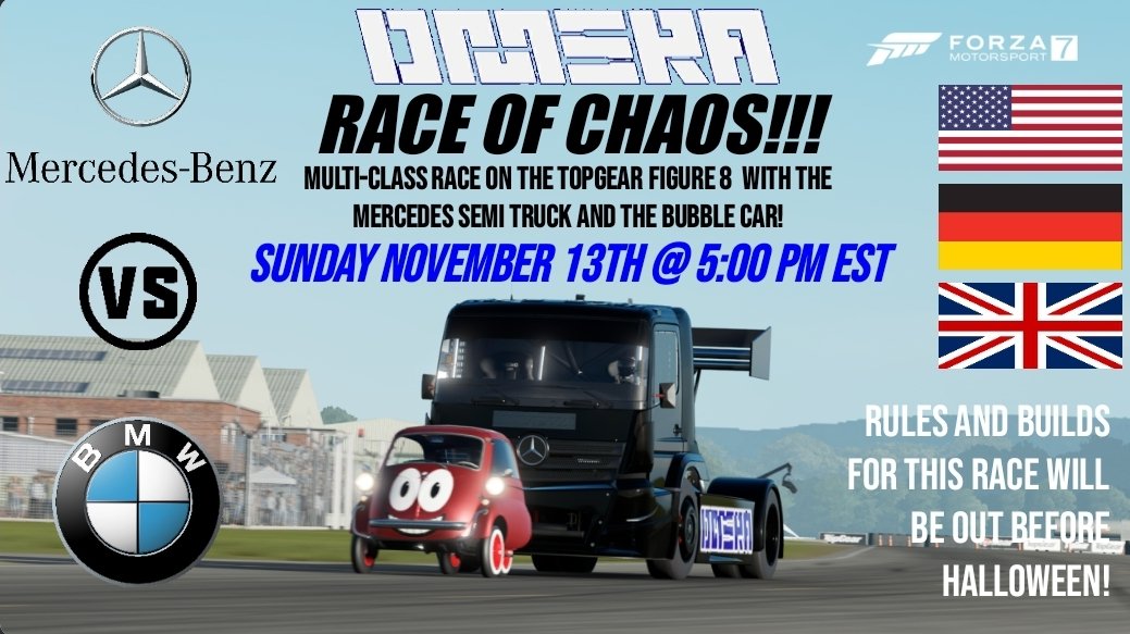 This event has been on the back burner for the past months now and we are more than excited to reveal it! A Mercedes Truck and BMW Isetta multi-class race ON A FIGURE 8! Set up of the race, builds, and rules will be out soon (before Halloween).