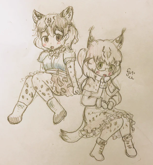 2017年に描いたシベ山さんとマーブルキャット 
