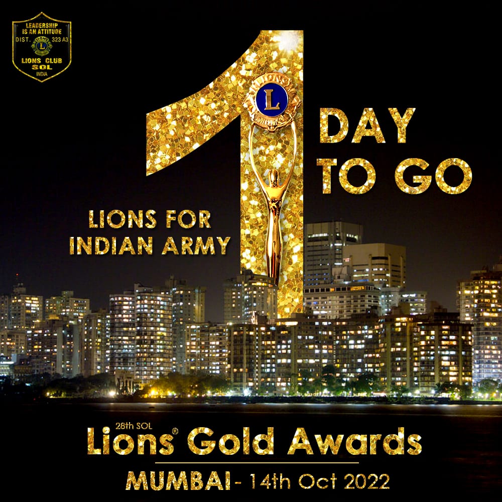 1 Day to go... 28th SOL #LionsGoldAwards 🏆 #Mumbai on 14th October 2022