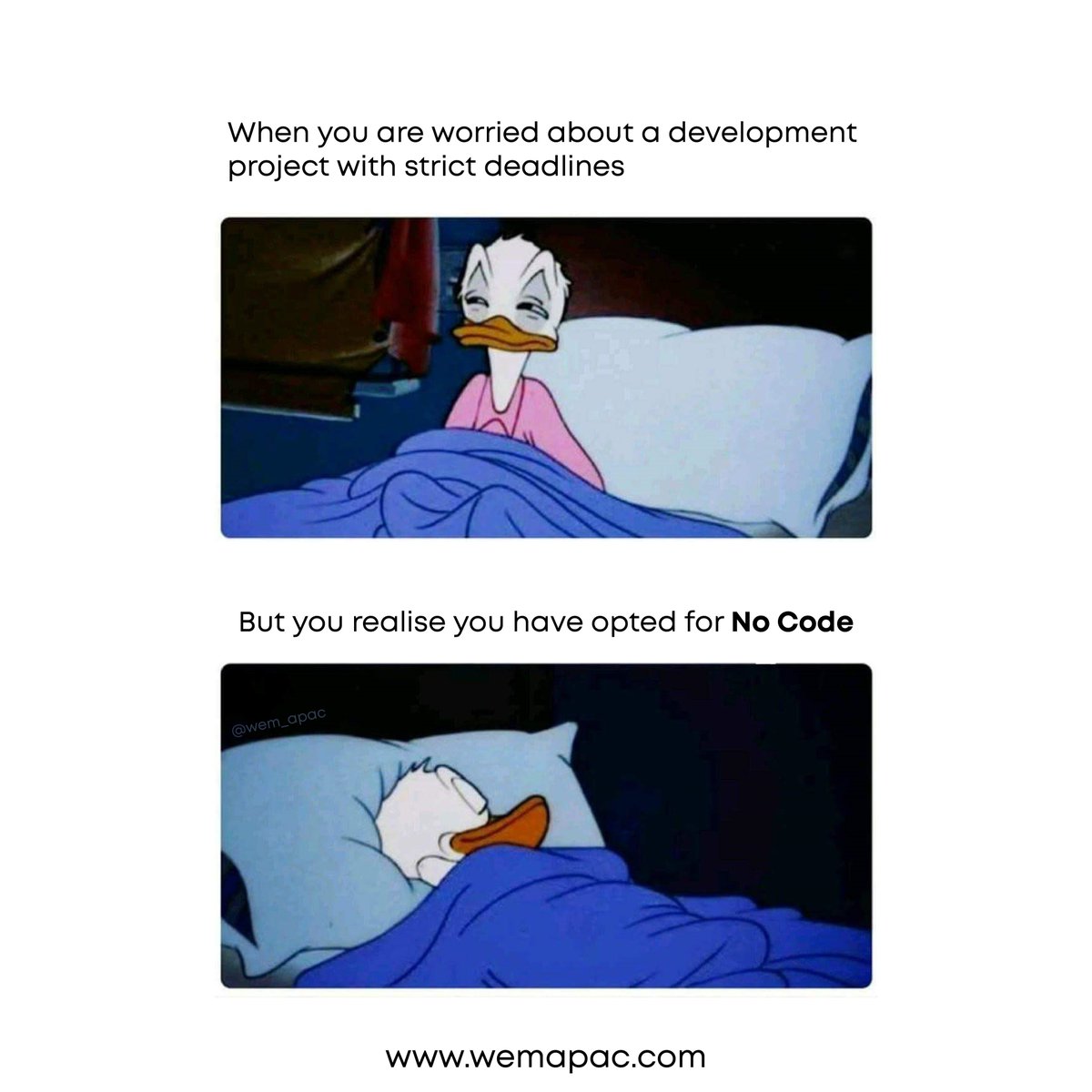 WemApac's tweet photo. With a No Code Development Platform like WEM, you can develop the same application at 10 times the speed of traditional development! To learn more click https://t.co/SjLdDIh5qX

#NoCode #lowcode #DigitalTransformation #appdevelopment #business #software #technology https://t.co/KWnahPiEFN