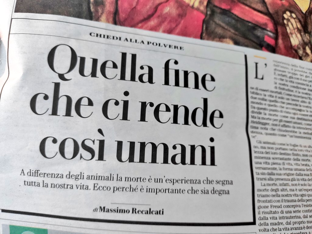 feltrinellied's tweet photo. "A differenza degli animali la #morte è un'esperienza che segna tutta la nostra vita". #MassimoRecalcati su @repubblica indaga il concetto del #lutto e del #trapasso #13ottobre https://t.co/dYnhSRlisp