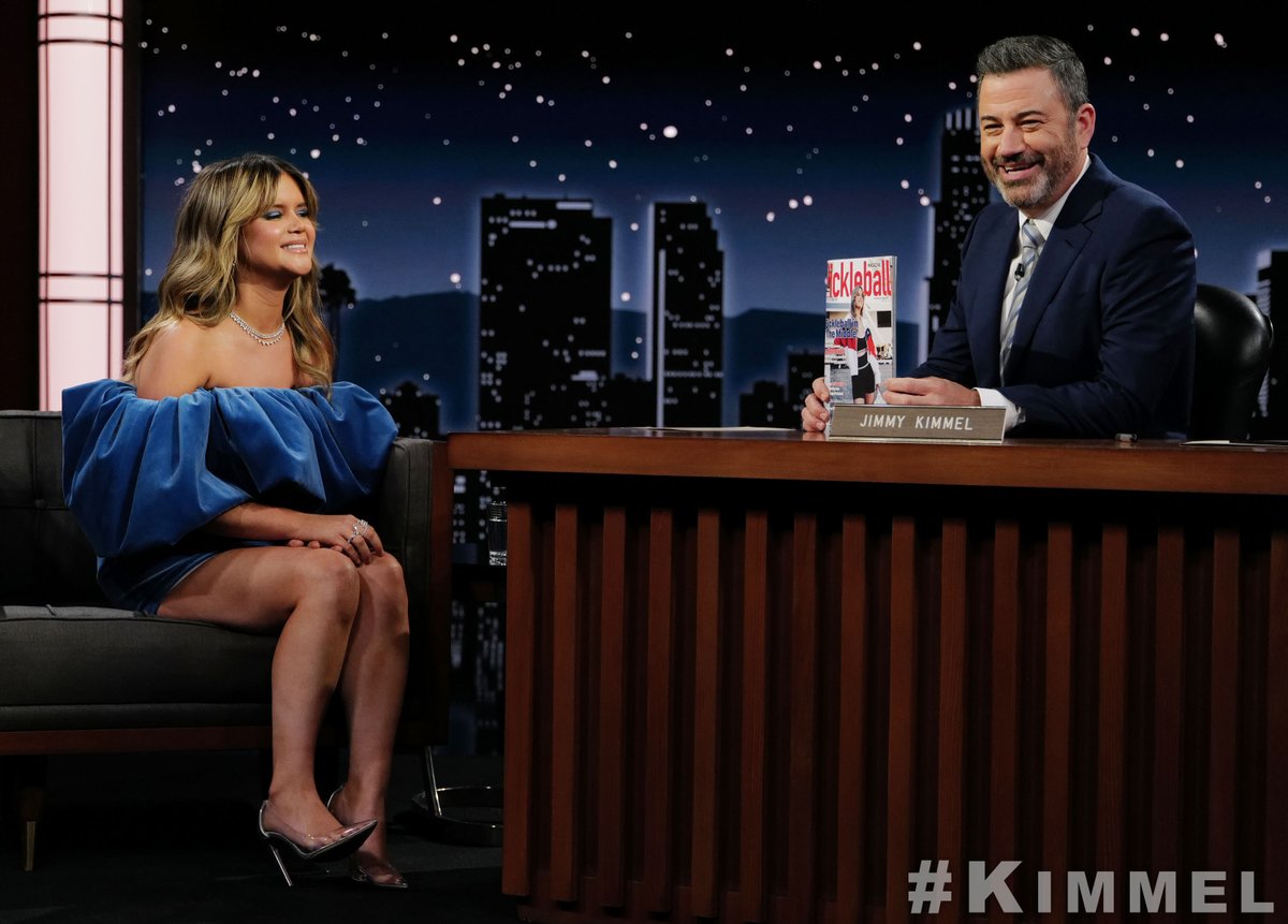 pickleball_mag's tweet photo. "Pickleball is Life!" @Marenmorris talks about her Pickleball Magazine cover story on @JimmyKimmelLive! 📸 @ABCNetwork / Randy Holmes.🖊️story by @LauraGainor. #pickleball #kimmel #abc https://t.co/Er75UZNzOp