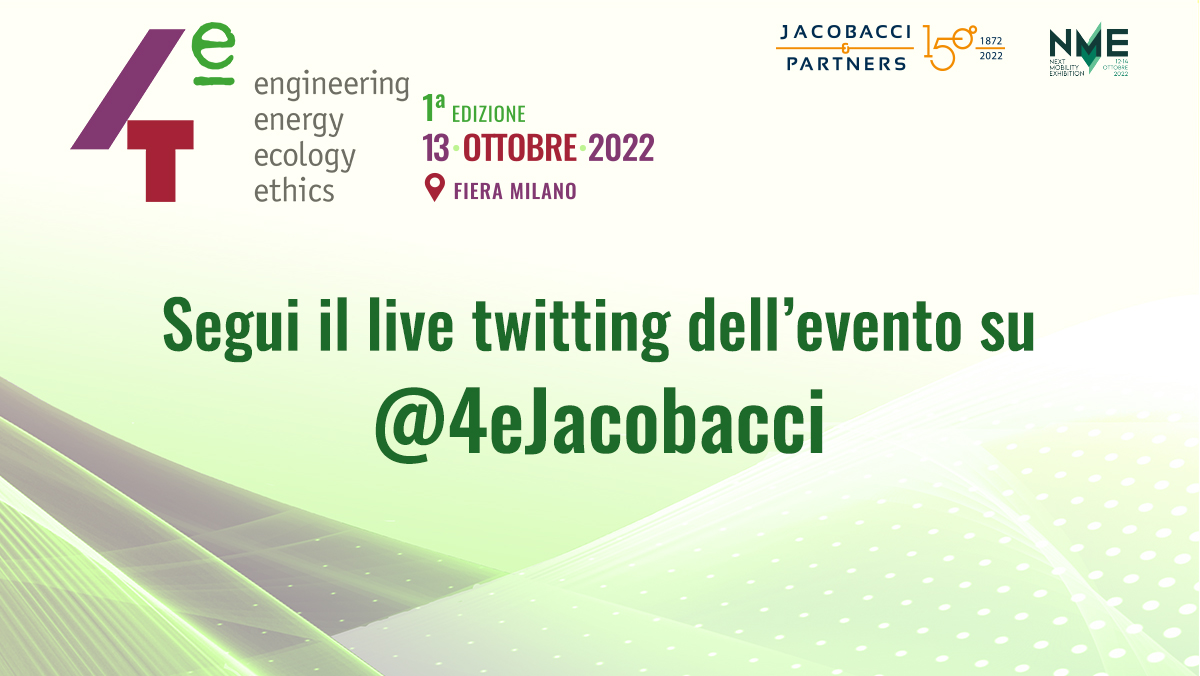Ci siamo! Oggi inizia #4eJacobacci.
Noi siamo in fiera alla Next Mobility Exhibition, ma se volete scoprire gli highlights della giornata anche da remoto vi invitiamo a seguire il live twitting sul profilo <a href="/4eJacobacci/">4eJacobacci</a>.