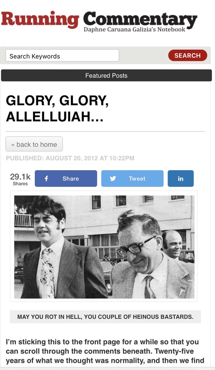 Fact_CheckerMT's tweet photo. What better way is there to remember #DaphneCaruanaGalizia then by sharing her contributions to #maltese #journalism? #1 Article on the death of #Mintoff “How very considerate of Mr Mintoff to make this one of my best birthdays ever.
Now excuse me while I rush out to celebrate.” https://t.co/e7Z1nTWyva