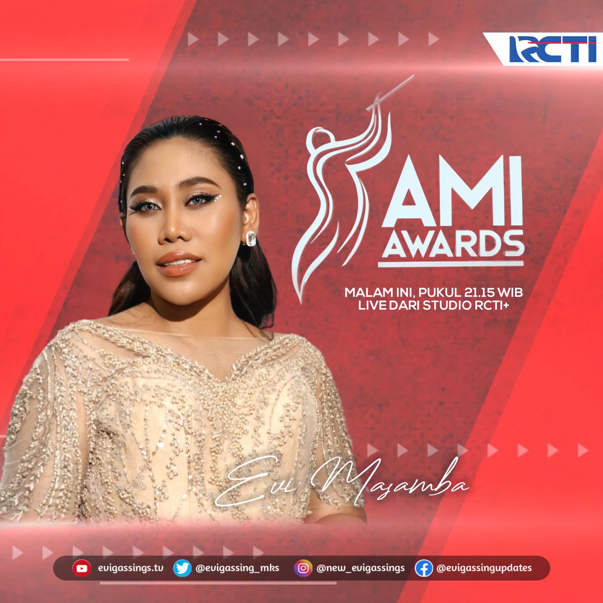 Assalamualaikum evigassing dimanapun berada ❤️
Jangan lupa saksikan penampilan <a href="/DA2_Evi/">EVI_MASAMBA_REAL</a> di <a href="/AMIawards/">AMIawards</a>
Malam ini pukul 21.15 wib

Semoga tahun ini rezekinya queen <a href="/DA2_Evi/">EVI_MASAMBA_REAL</a> untuk bawa piala 😇❣️

#amiawards
#25ThAmi
#25ThAnugerahMusikIndonesia
#evimasamba
#evigassingindonesia