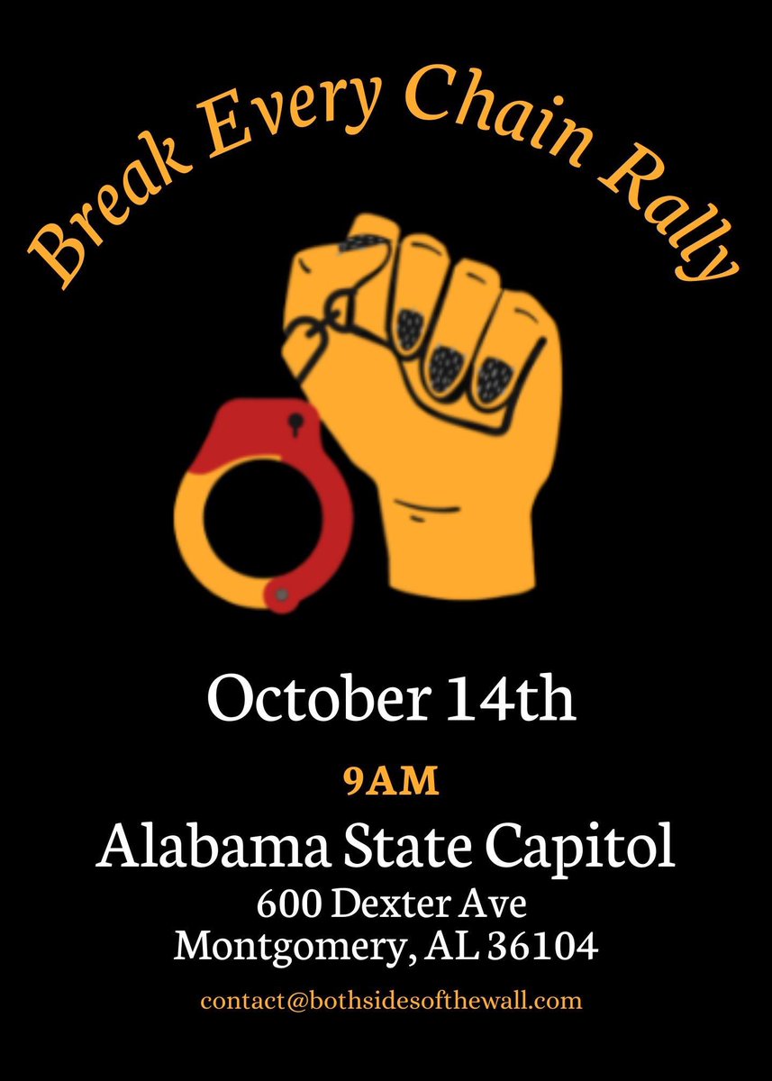 kitelineradio's tweet photo. @BSW_Advocacy’s CALL FOR SOLIDARITY ACTIONS during and in the run up to #BreakEveryChainRally on Oct 14 in Montgomery. Post your action on social media and tag @BSW_Advocacy. This is your chance to send a message and make a difference in this historic struggle! 1/2 https://t.co/YPskYdAVQS