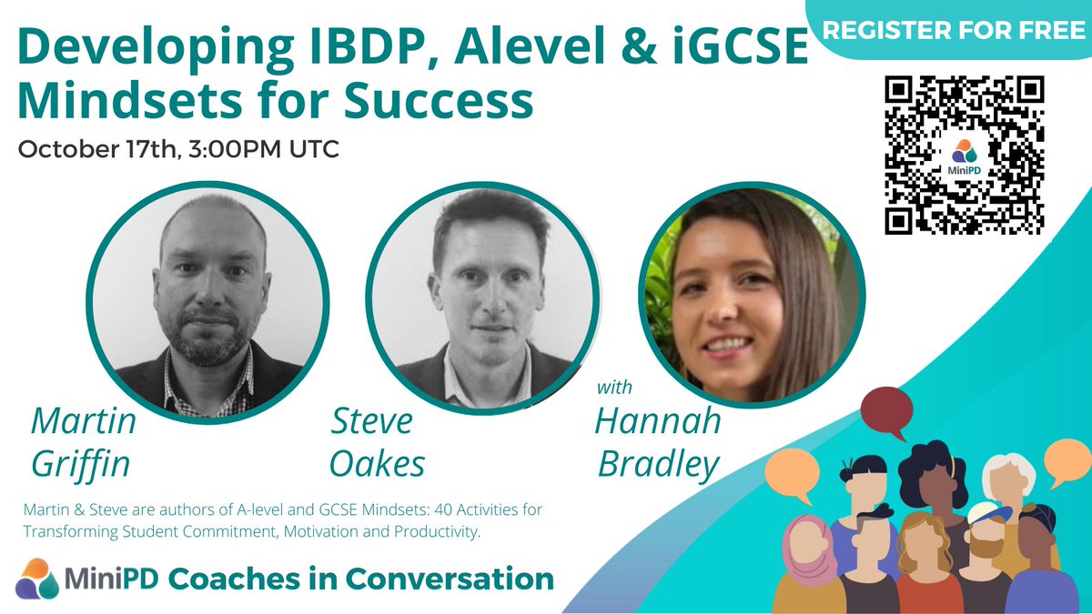 MyMiniPD's tweet photo. 👋 Engage in a live conversation with #MiniPD Core Course designers, @VESPAmindset and #MiniPDCoach @HannahBradley_9 as they share insights into Developing Mindsets for Success.

Register to join the conversation live on Monday, October 17 for free: https://t.co/MiroN82YXz https://t.co/v2hJO6r4Wm
