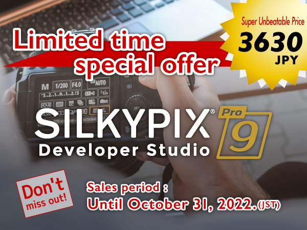SILKYPIX_WORLD's tweet photo. 💥Limited-Time Offer💥
"SILKYPIX Developer Studio Pro9" is back on sale at a super unbeatable price for a limited time only!

And don't miss your chance to take advantage of the weak Japanese Yen and save on past SILKYPIX Professional Edition😊

Go here👉https://t.co/pGxv8SZcVq https://t.co/kFVM50DfuY
