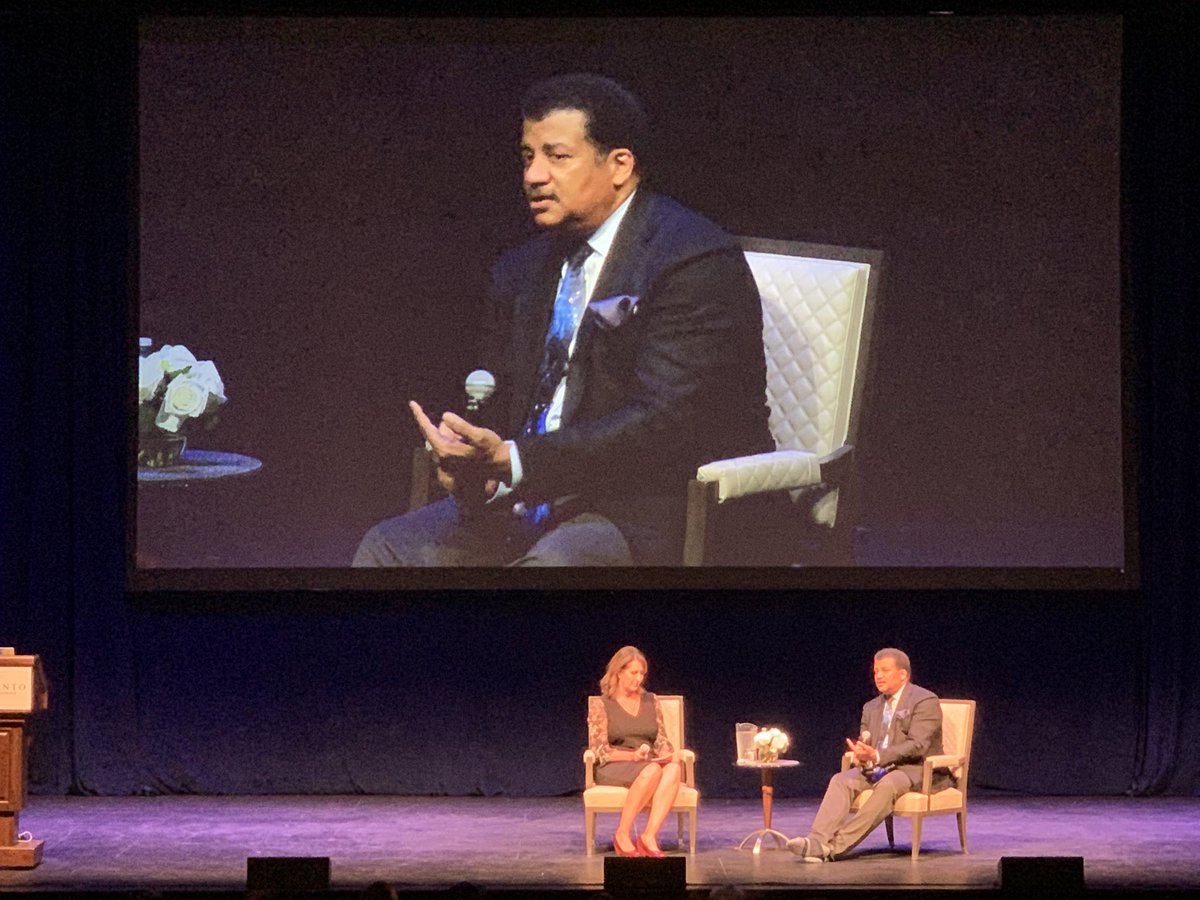 Great night with @neiltyson and @KCRAEdieLambert at the Sacramento Speaker Series!! The interview and presentation made you think, laugh, and come to a new understanding of the small space we take up and the big impact we can have on one another.🙏@kcranews