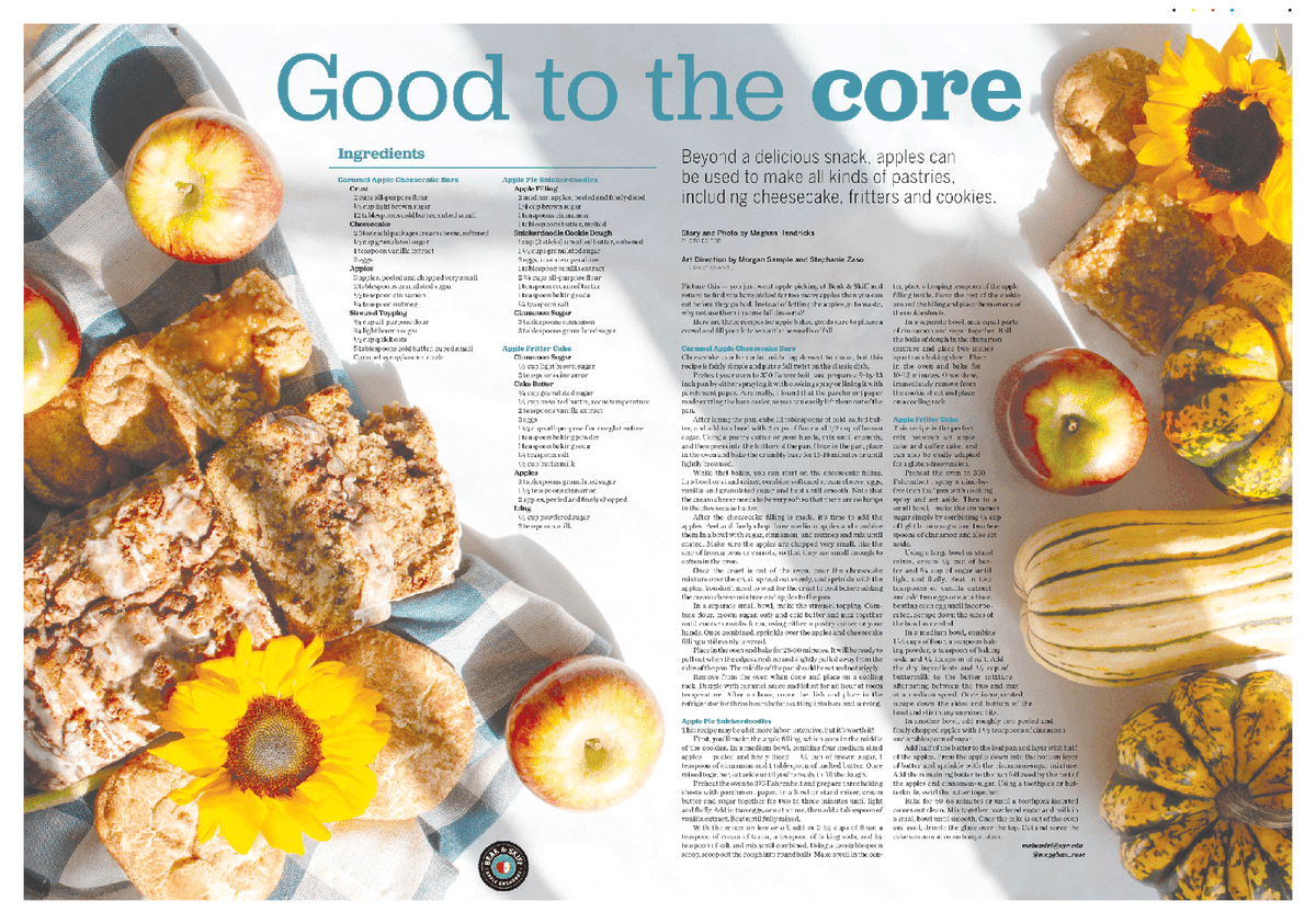 Today in culture: Beyond a delicious snack, apples can be used to make all kinds of pastries, including cheesecake, fritters and cookies. Design by Stephanie Zaso.