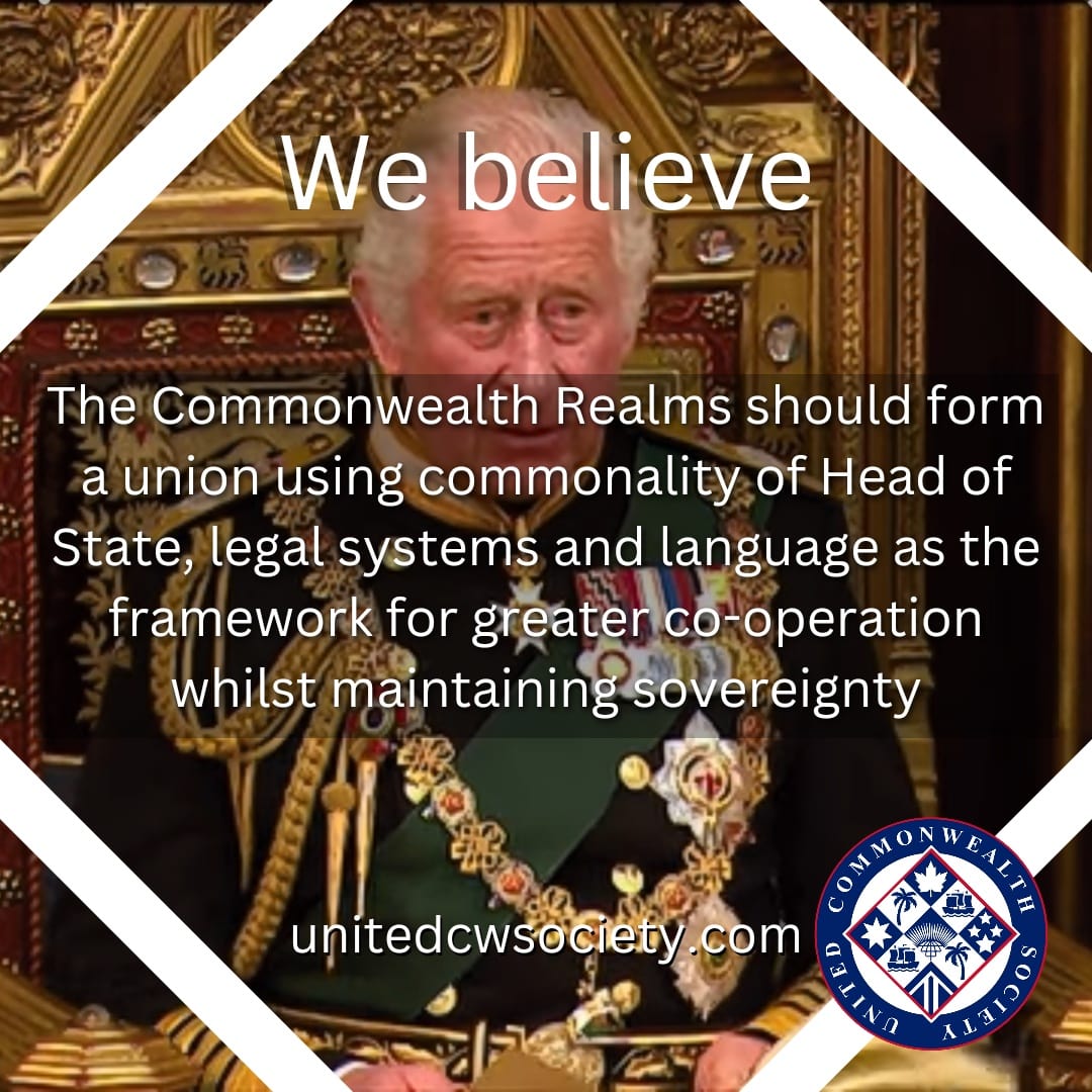 unitedcwsociety's tweet photo. P11 of our manifesto: The Commonwealth Realms should form a union using commonality of Head of State, legal systems and language as the framework for greater co-operation whilst maintaining sovereign.
#Commonwealth #Australia #Canada #NewZealand #unitedkingdom #RealmUnion #CANZUK https://t.co/hnoN4XuNHx