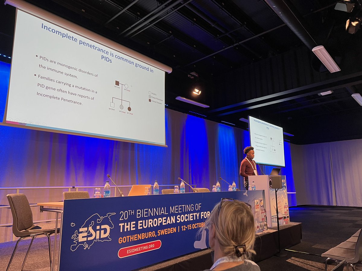 O’Jay presenting his Inborn Errors Of Immunity genomic study at #ESID. I wish I were this good in my 20’s. So proud of you <a href="/stewart_ojay/">O'Jay Stewart</a> !