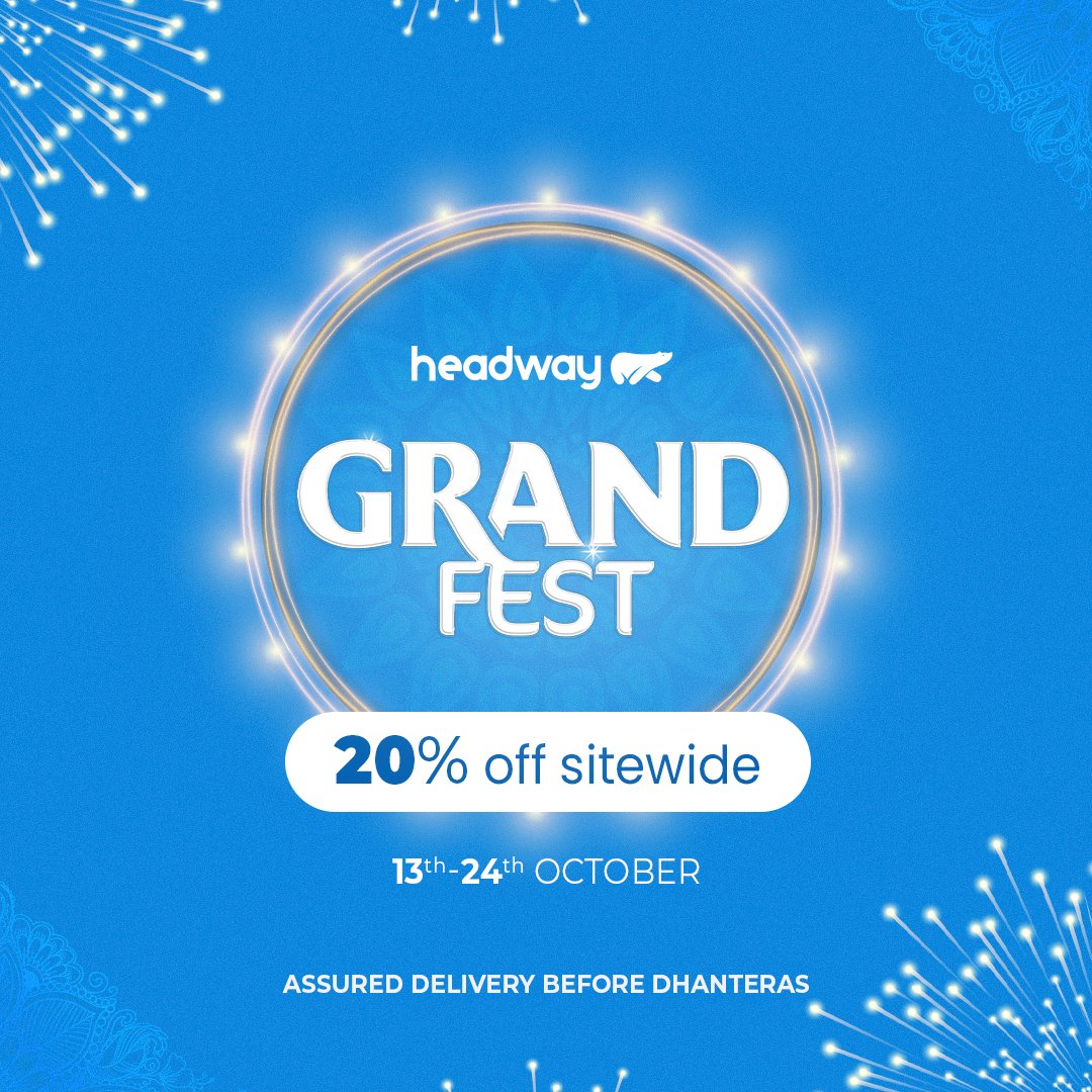 Headway Grand Fest is now live!

#headwaygrandfest #headwaysale #headway #festiveoffer #festiveseason #dhanteras #dhanterasoffer #dhanterasgift #dhanterasshopping #dhanterasspecial #diwaligift #sale