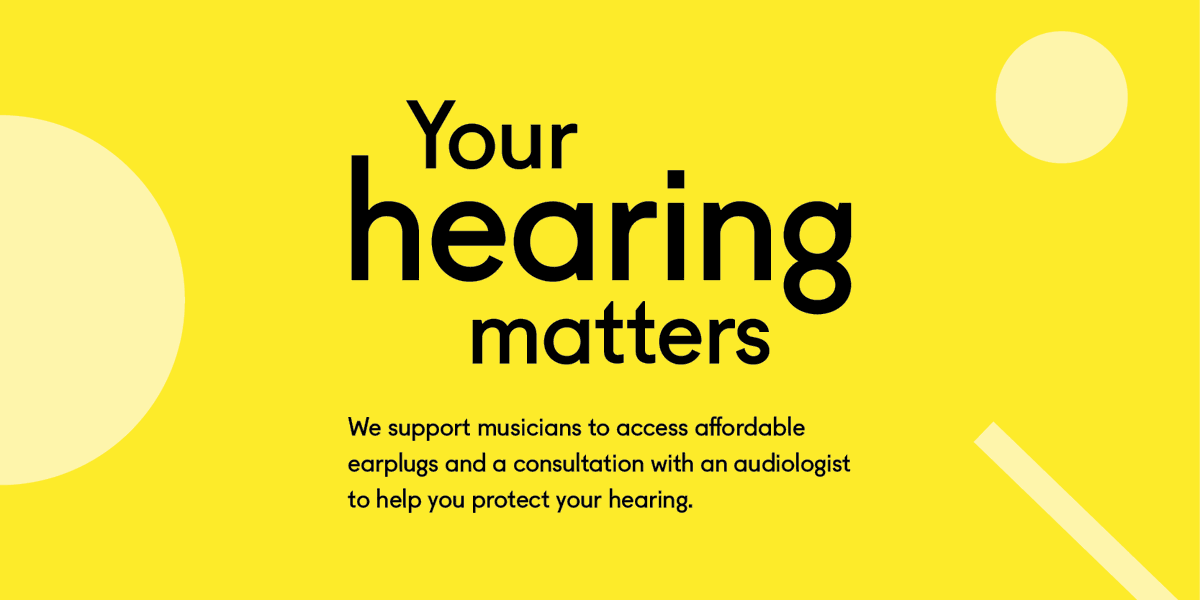 We support musicians to access affordable earplugs and a consultation with an audiologist to help you protect your hearing. Find out more: bit.ly/3EDpxKd