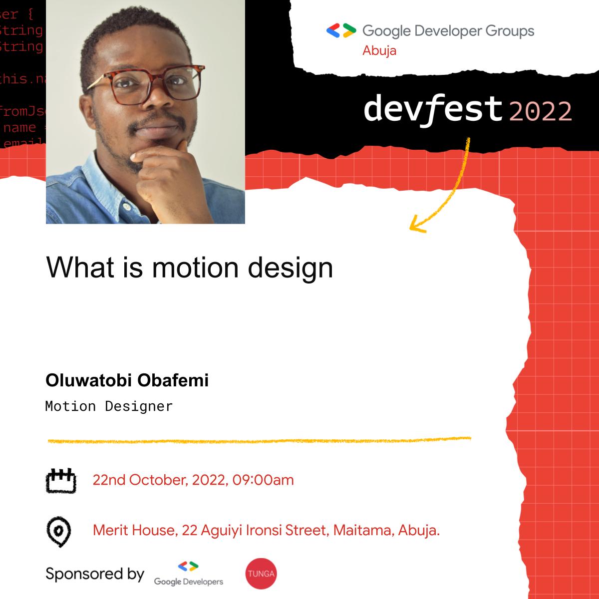 gdgabuja's tweet photo. Get your #DevFest Abuja ticket here https://t.co/a8Rv5KTH8F https://t.co/Ul4vDPficO