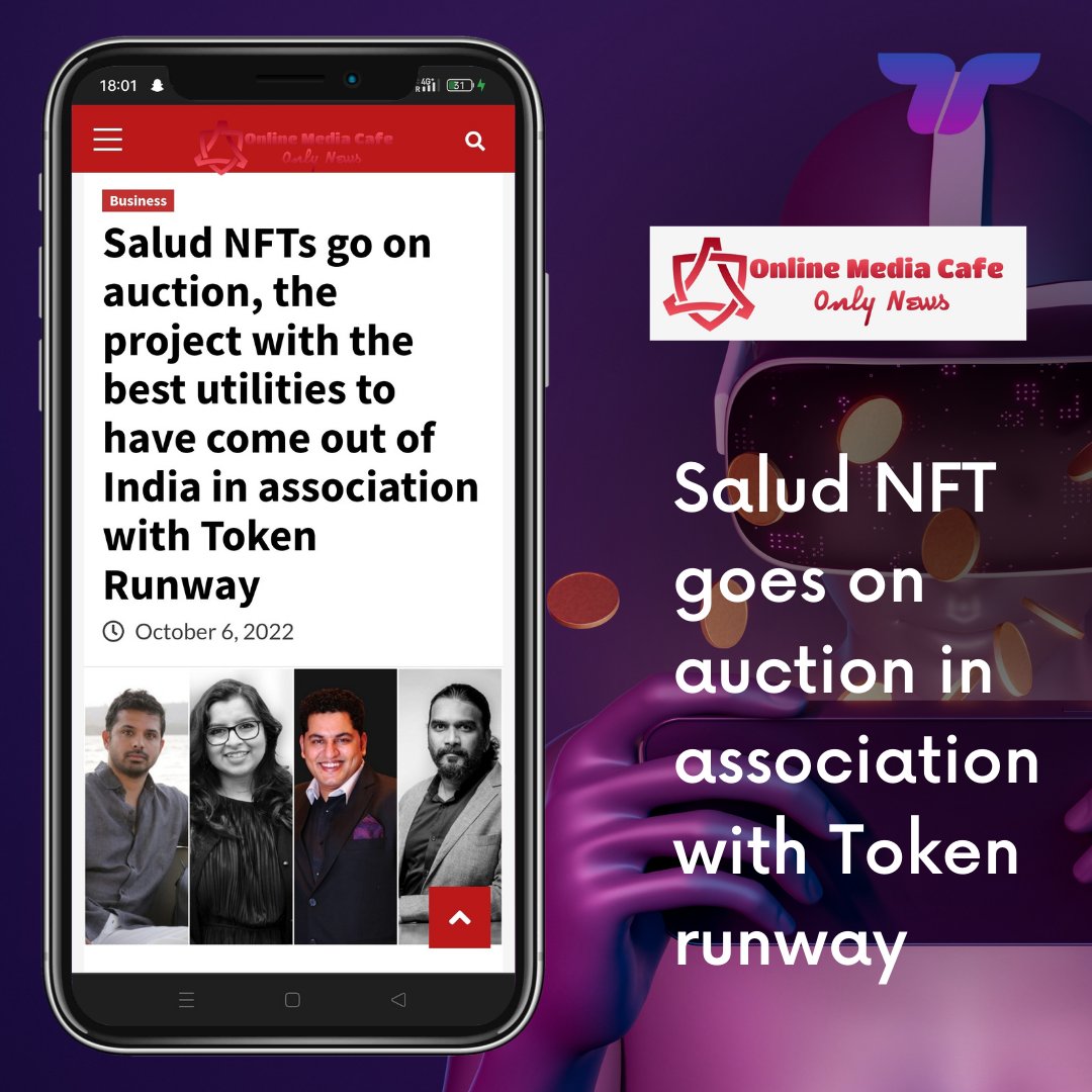 TokenRunway's tweet photo. (2/3)
@saludbeverages launches its new collection of NFTs for auction in association with Token Runway. It is a project that provides the best experiences to its buyers. Here's a glimpse of some of the media coverage. 
#nftnow #nftblockchain #nftnews #nft https://t.co/mLpzTmBMje